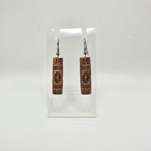 Sterling wire copper bar western earrings vintage